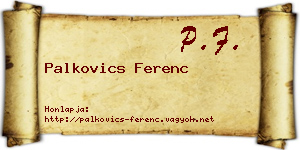 Palkovics Ferenc névjegykártya