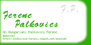 ferenc palkovics business card